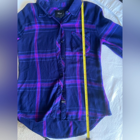 Rails Hunter Plaid Ultraviolet Button-Down LongSleeve SM - Picture 4 of 9